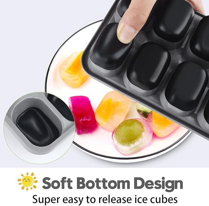 Ice Cube Tray 4 Pack, Easy-Release & Flexible 56 pcs Silicone Ice Cube Trays - Image 3