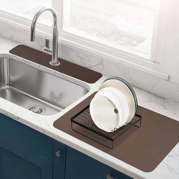 Bloss Dish Drying Mat + Faucet Mat by Bloss