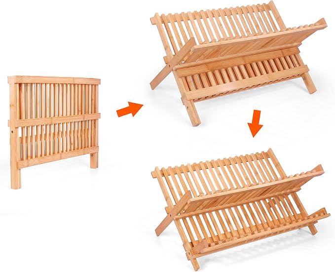 Collapsible Bamboo Dish Drying Rack - Image 6