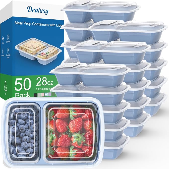 Dealusy 50 Pack 28 oz Meal Prep Containers Reusable by Dealusy