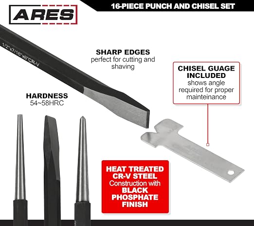 ARES 50005-16-Piece Punch and Chisel Set - Image 4