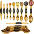 Gold Magnetic Measuring Spoons Set Stainless Steel by Unknown