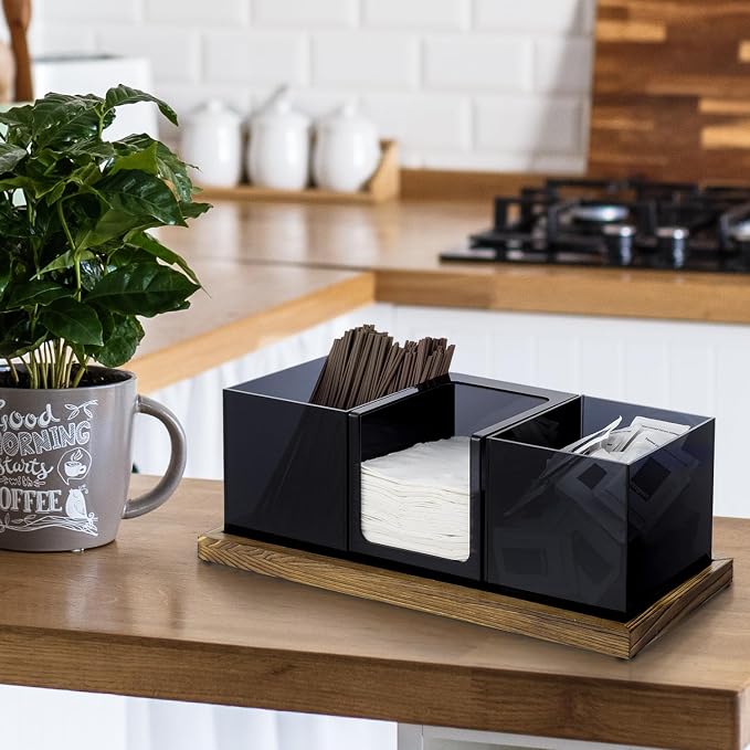 MyGift Coffee Organizer, Modern Acrylic Coffee and Tea Organizer - Image 4
