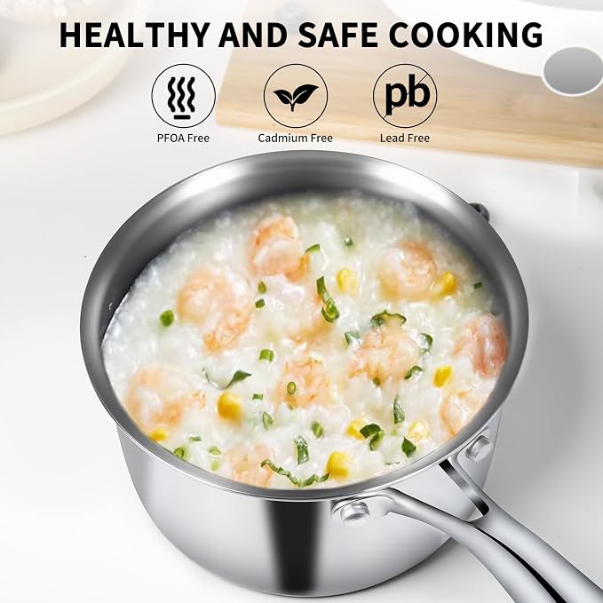 EWFEN 3 Ply Stainless Steel Saucepan - Image 5