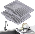 Silicone Dish Drying Mat for Kitchen Counter, Dish Drying Pad, Non-Slip Drain by COPLIB