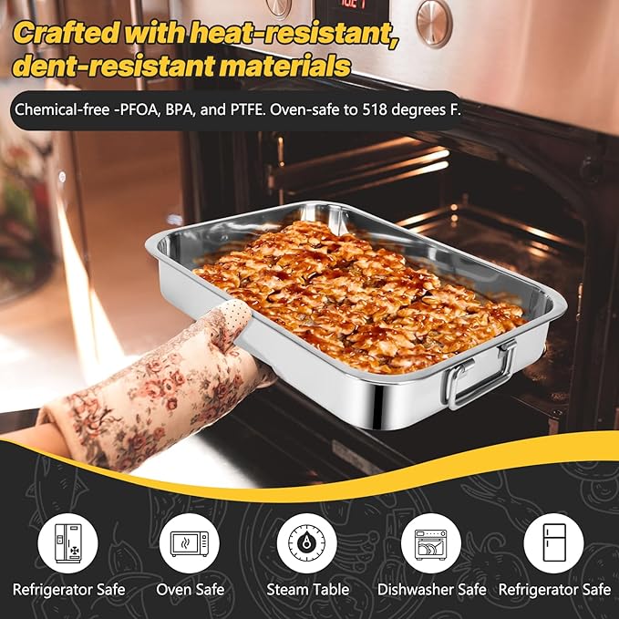 15.5" Stainless Steel Roasting Pans - Image 6