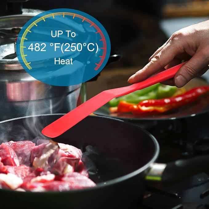 Zopeal 2 Pieces Crepe Spatula Silicone Narrow Skinny Flipper Long Heat - Image 3