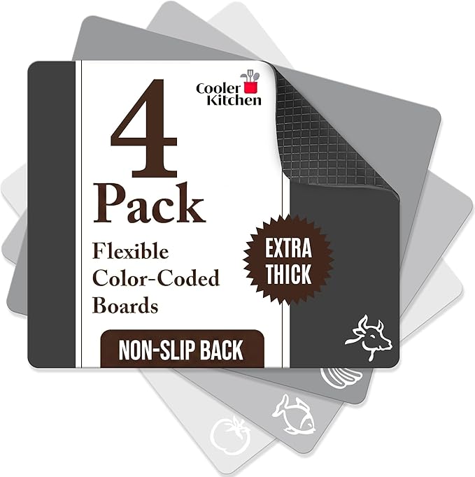 Cooler Kitchen Extra Thick Flexible Cutting Mat Set by CoolerKitchen