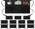 BOHARERS 3 Pockets Waitress Apron 12 Pack Cotton Server Apron Black Half Aprons by BOHARERS