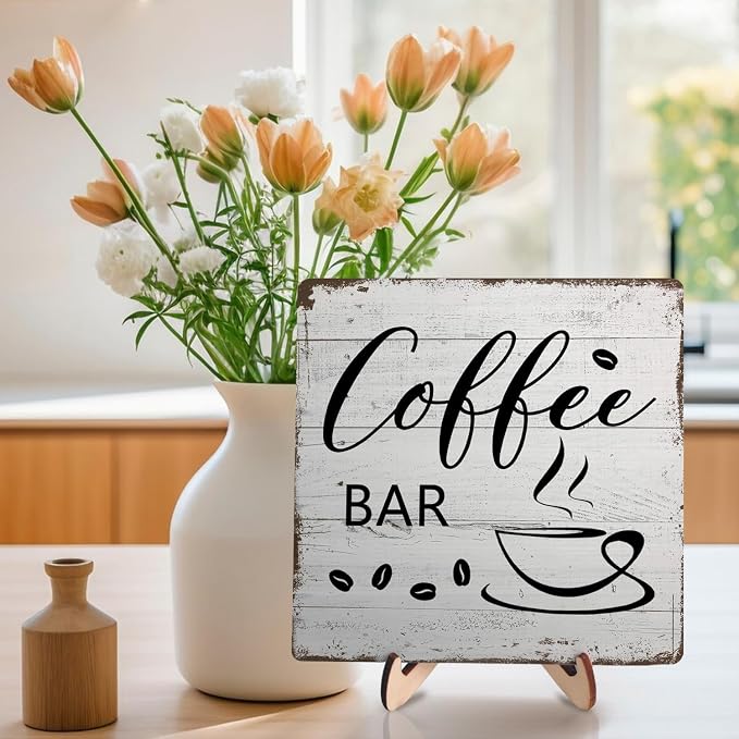 Coffee Bar Decor Sign – Rustic Wooden Plaque - Image 5