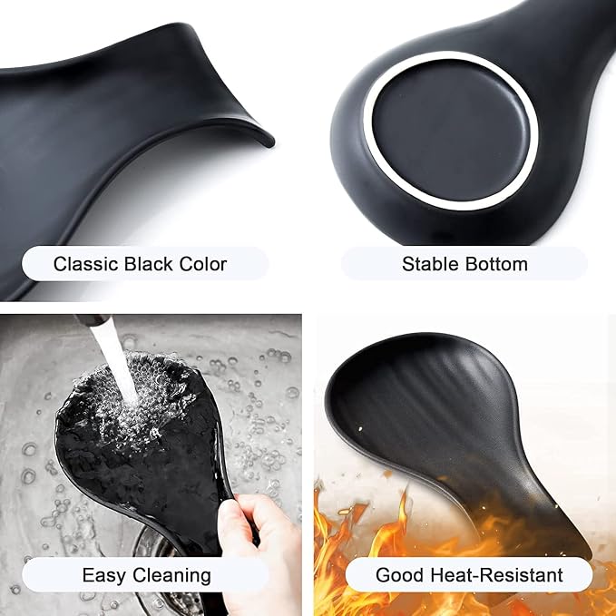 Hasense Porcelain Spoon Rest for Stove Top, 7 Inch Spoon Holder for Ladle - Image 5