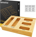 SpaceAid Bag Storage Organizer for Kitchen Drawer, Bamboo Organizer, Compatible by SpaceAid