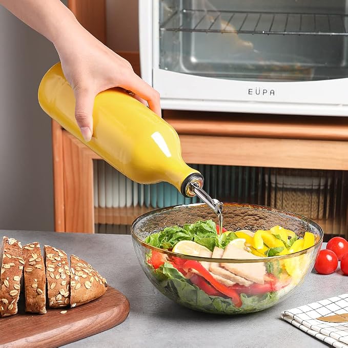 Sweejar Large Ceramic Olive Oil Dispenser Bottle, Opaque Oil Cruet Protects to - Image 4