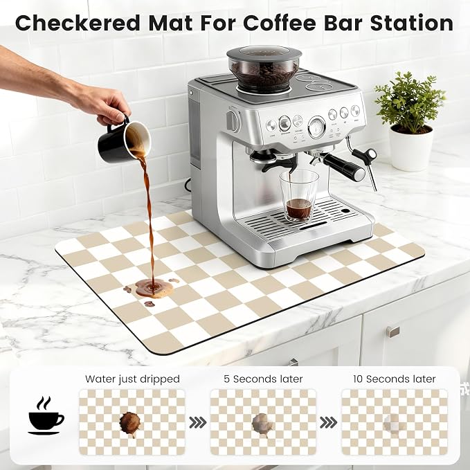 16" x 24" Checkered Dish Drying Mat - Image 3