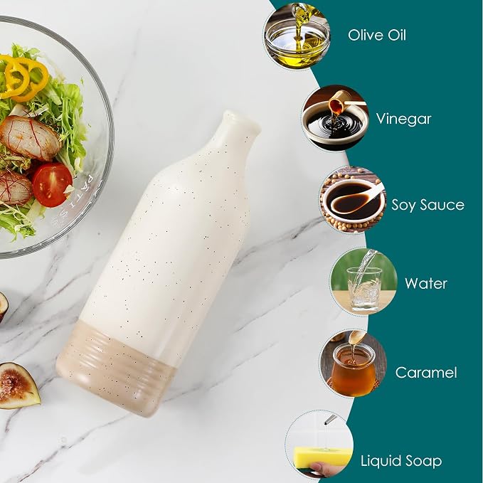 vancasso 20 Oz Ceramic Olive Oil Dispenser Bottle, Bottle Dispenser - Image 7