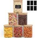ComSaf 0.8 Qt Glass Food Storage Jars Set of 6, Pantry Organization Jar by ComSaf