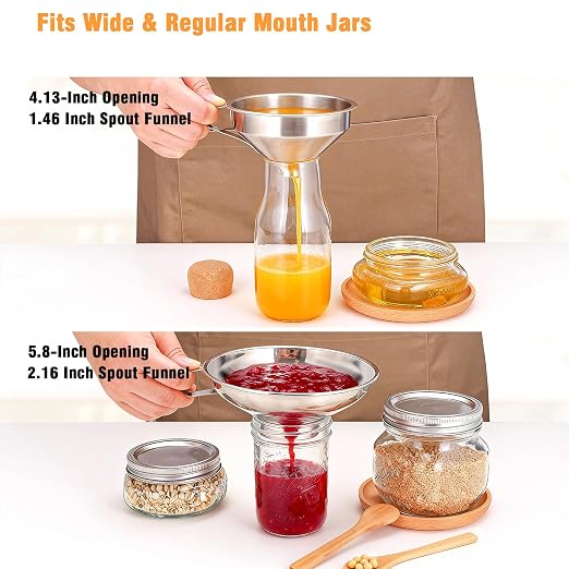 2-Pack Canning Funnels, Wide Mouth & Regular Mouth Kitchen Funnels - Image 4