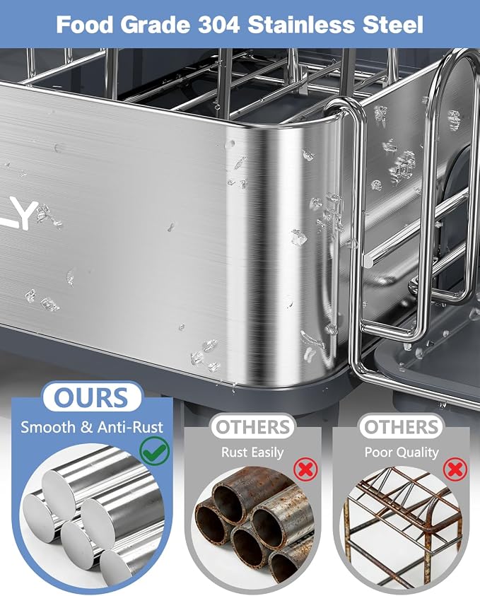 Dish Drying Rack, 304 Stainless Steel Expandable Dish Rack - Image 5