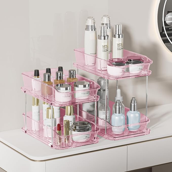 Delamu 2-Tier Under Sink Organizers and Storage, Pull Out Kitchen Pantry - Image 3