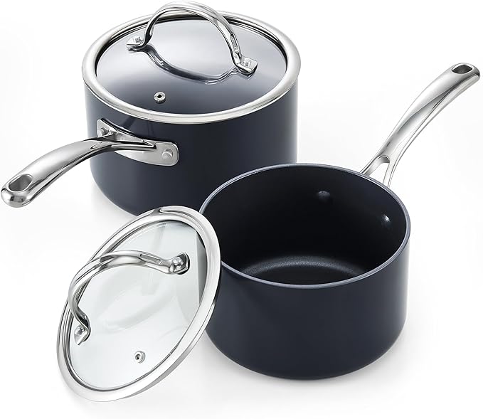 Cooks Standard Nonstick Sauce Pan Set, 2Qt & 3Qt Hard Anodized Saucepans by CooksStandard