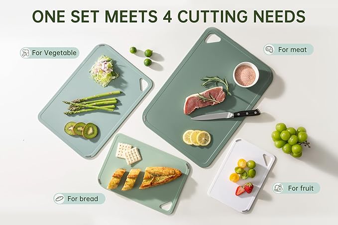 THETCHRY Plastic Cutting Board Set of 4, Extra Large Cutting Board - Image 5