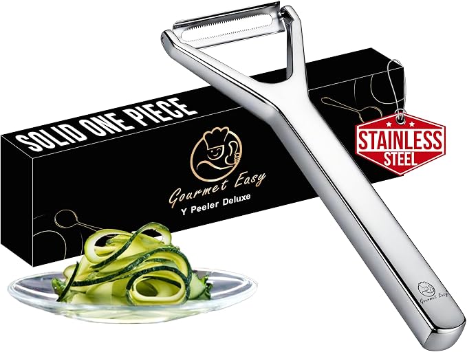 Vegetable Peeler, Ultra-Sharp Ergonomic Stainless Steel Potato Peeler, by GourmetEasy