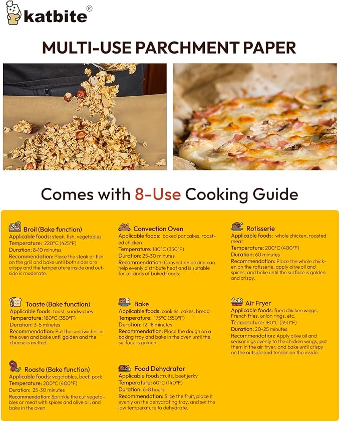 Katbite Air Fryer Disposable Paper Liners 200 Pcs, 9x11 Inch, Oil Resistant & - Image 7