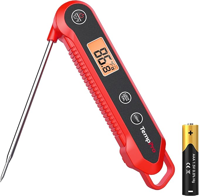 TempPro 1 Second Instant Read Digital Meat Thermometer, ±0.9°F Accuracy by TempPro