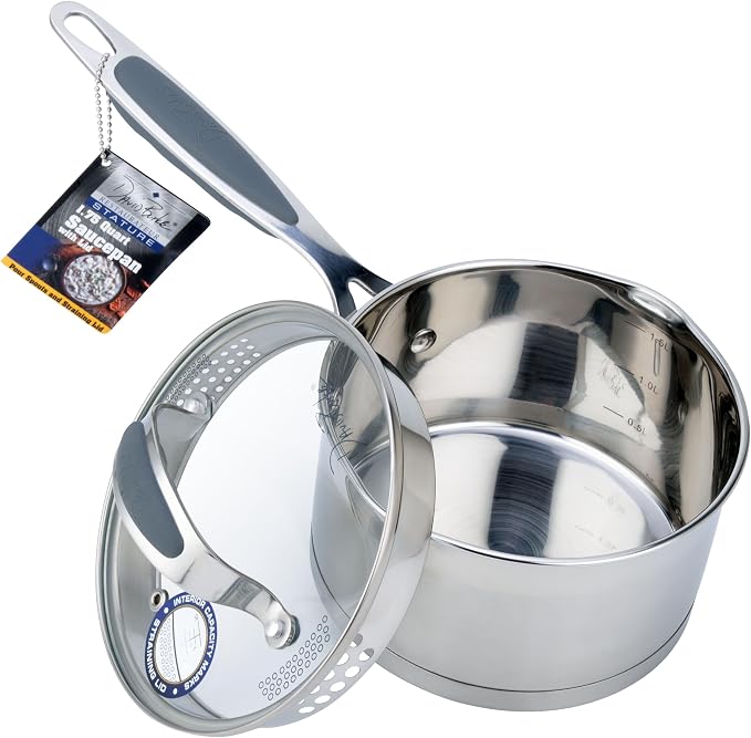 David Burke Stature Stainless Steel 1.75-Quart Sauce Pan - Image 7