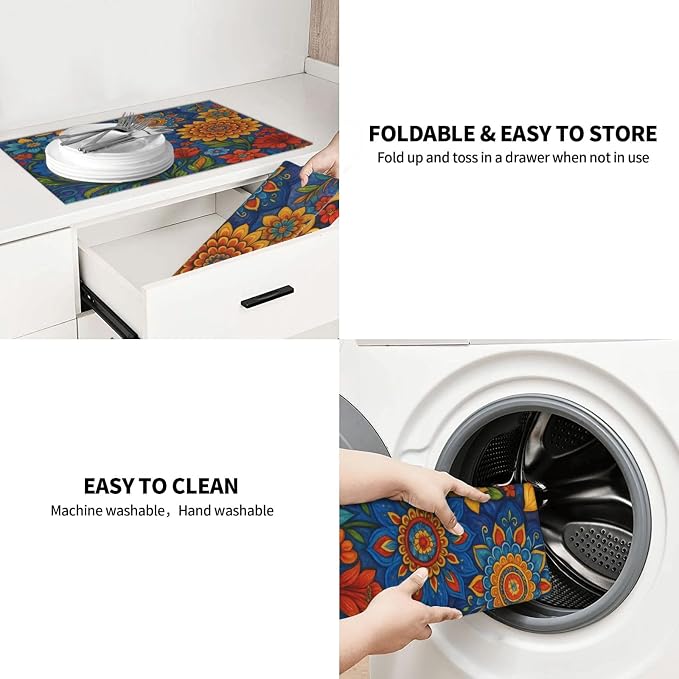 Colorful Mandala Dish Drying Mats - Image 9