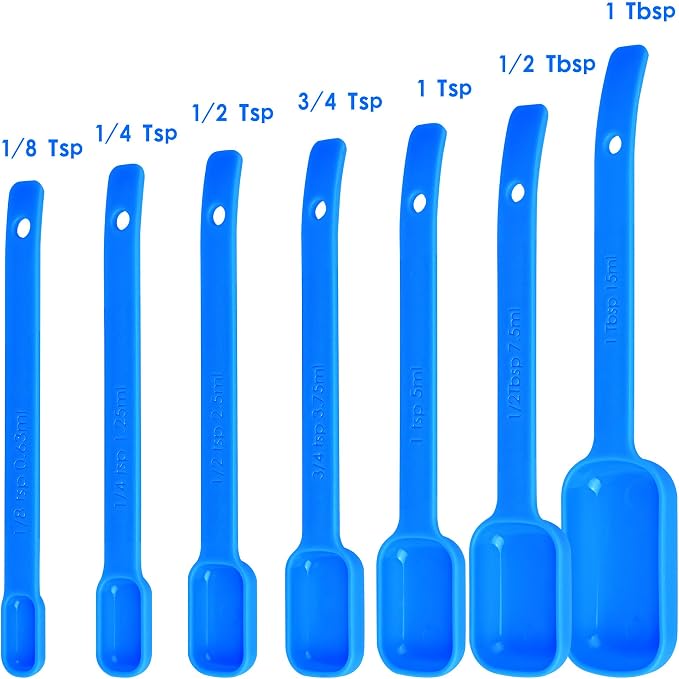 Plastic Measuring Cups and Spoons Set 15, Metric & US 7 Measure Cups & 7 - Image 3