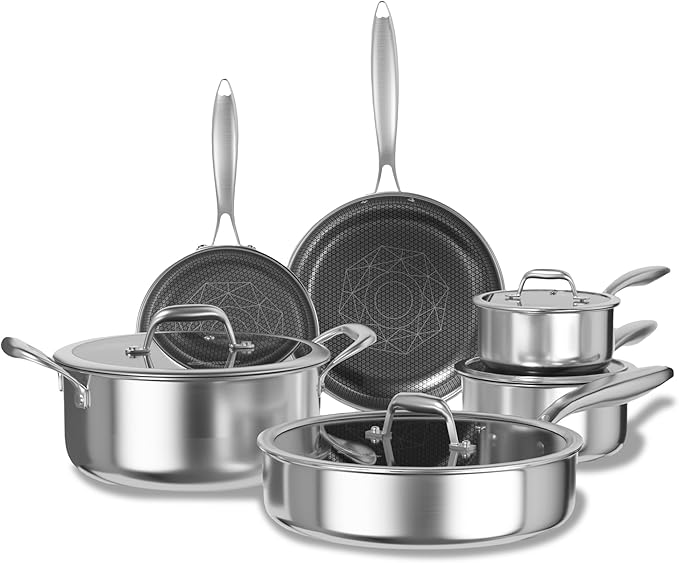 COOKER KING Non Stick Pots and Pans Set, Frying Pans, Saute Pan & Stock Pot by cookerking