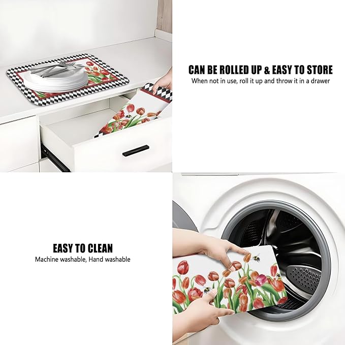 Dish Drying Mat for Kitchen Counter 2 Pack - Image 7