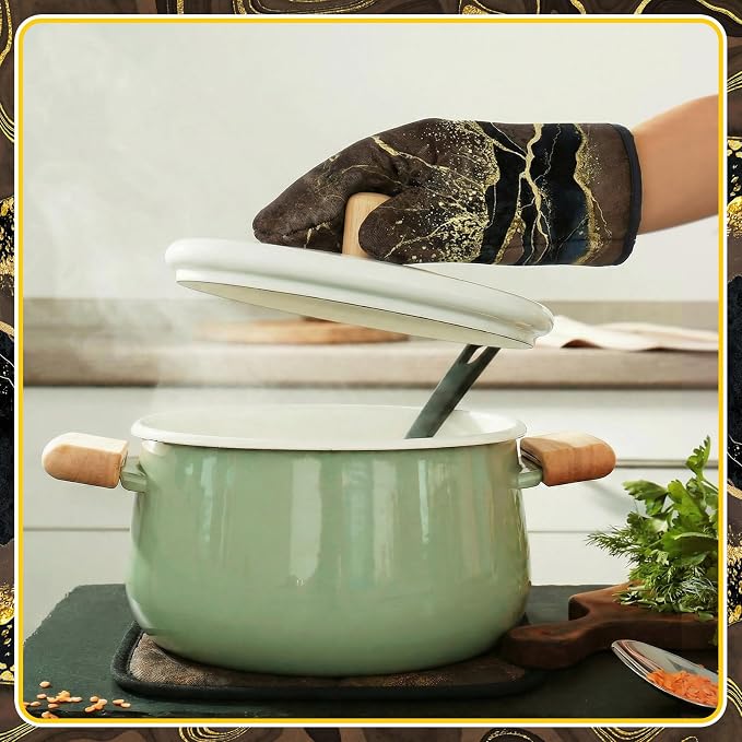 Leinuosen 8 Pcs Kitchen Towels and Dishcloths Sets Oven Mitts and Pot Holders - Image 6
