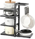 4-Tier Pot and Pan Organizer Rack, Adjustable Kitchen Cabinet Storage by CASONNIK