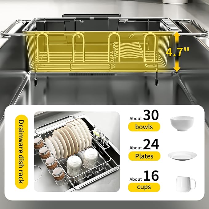 PureBox Expandable Over The Sink Dish Drying Rack - Image 4