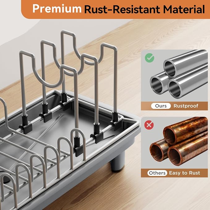 Laveshop Small Dish Drying Rack, Compact Dish Drainer - Image 4