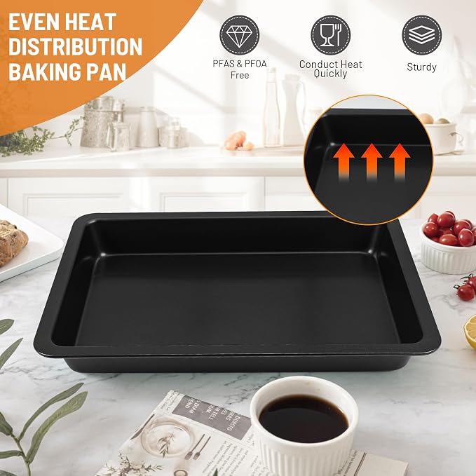 Sheet Cake Pan with Lid, Non-Stick Ceramic Coating Baking Pan, Oven Safe 450°F - Image 6