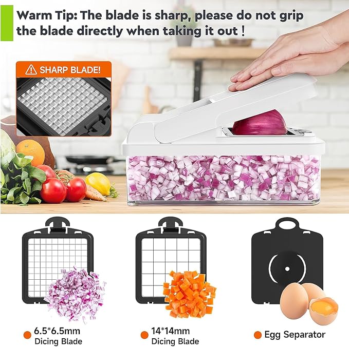 MealHelper 12-in-1 Vegetable Chopper, 7 Blade Veggie Chopper, Practical Food - Image 4