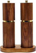 8 Inch Wooden Salt and Pepper Grinder Set, Adjustable Coarseness, Acacia Wood by Amestar