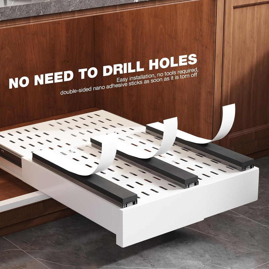 Pull Out Cabinet Organizer,4-Side Expandable to Maximize Cabinet