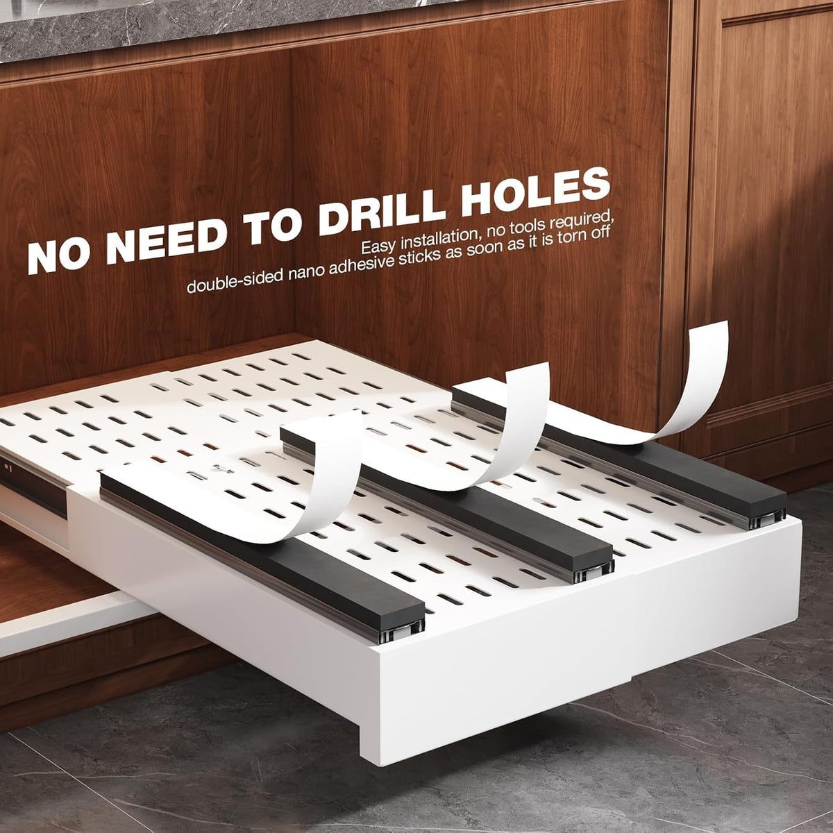 Pull Out Cabinet Organizer,4-Side Expandable to Maximize Cabinet