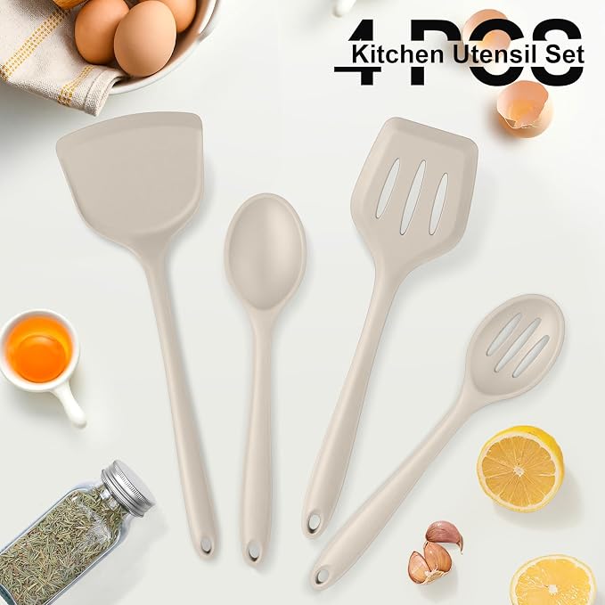 P&P CHEF Kitchen Utensil Set, 4 Pieces Non-stick Silicone Cooking Utensils - Image 6
