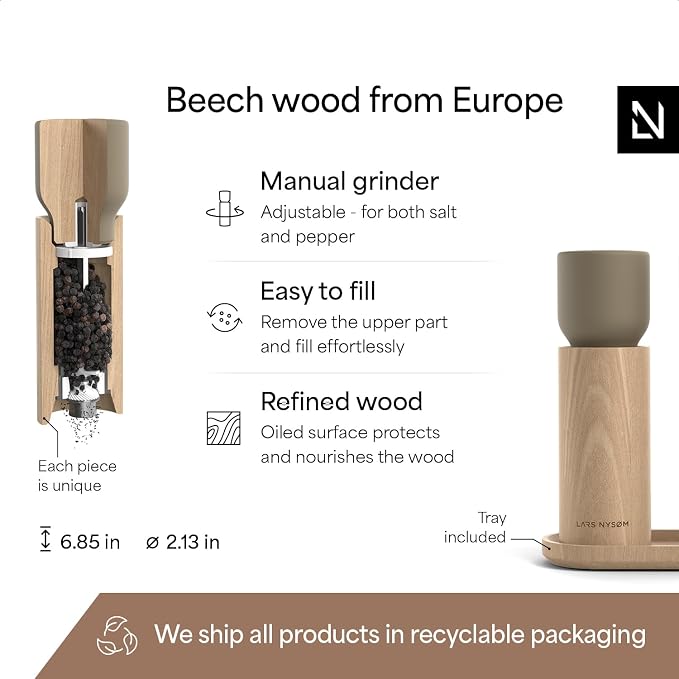 LARS NYSØM Wooden Salt and Pepper Grinder Set Manual - Image 4