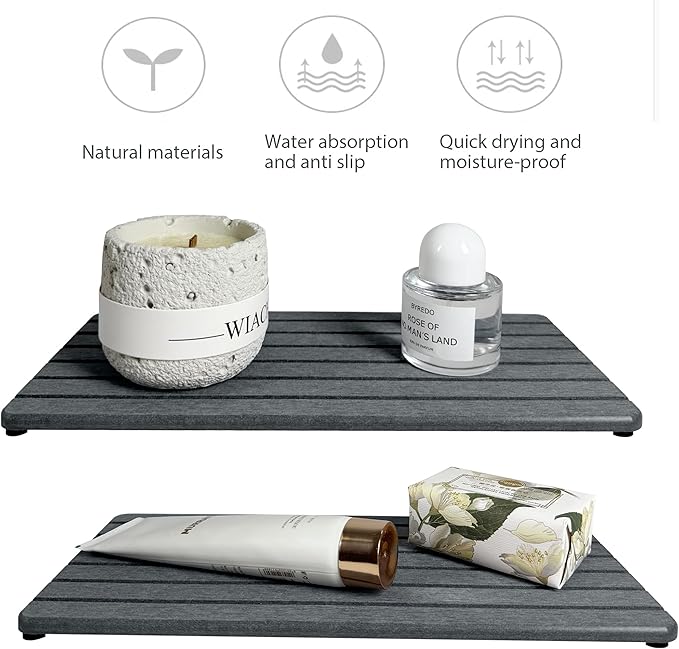 NiuYichee 2 PCS Water Absorbent diatomite Coasters, Stone Drying mat - Image 2