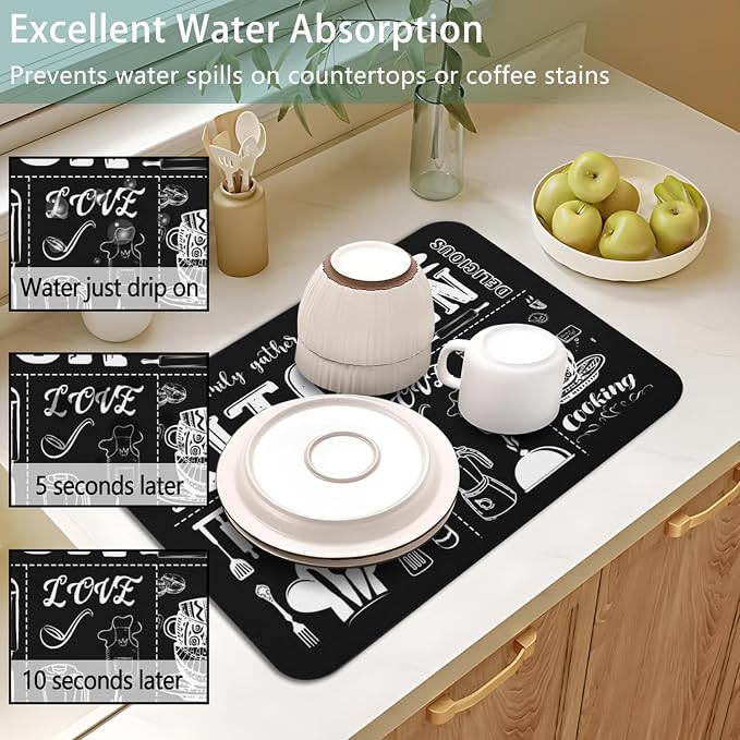 Dish Drying Mat for Kitchen Counter 2 Pack - Image 4