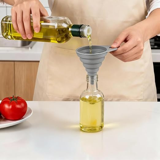 Kitchen Funnels for Filling Bottles, Silicone Small and Large Funnel Set - Image 4