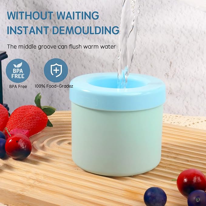 Small Ice Maker Cup, Cylinder Silicone Ice Cube Molds, Mini Ice Maker Cube Tray - Image 2