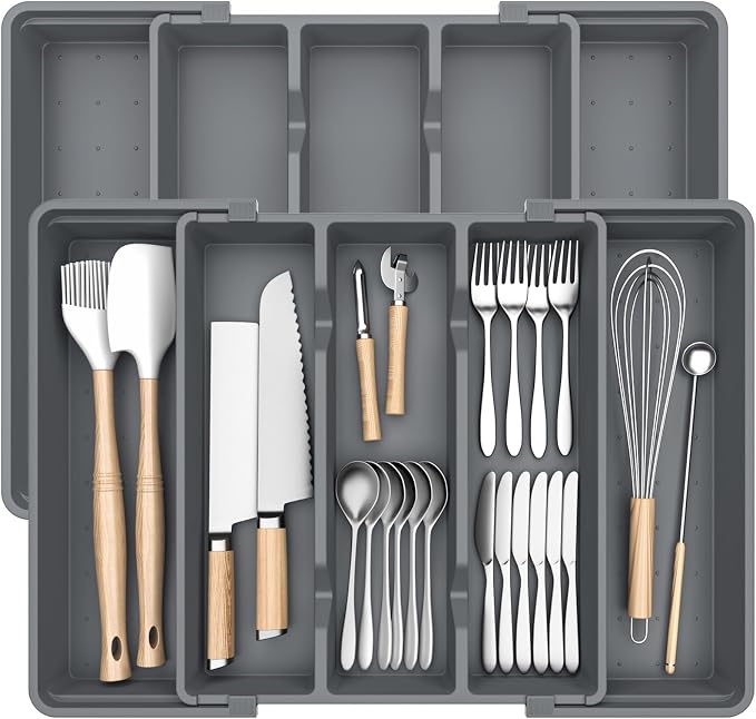Silverware Organizer, Expandable Utensil Drawer Organizer by Unknown