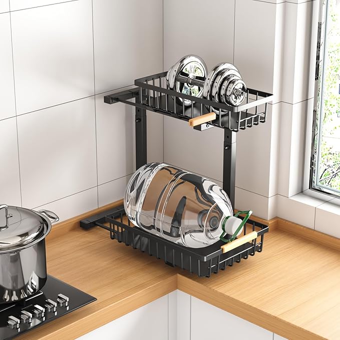 Merrylun Under Sink Organizers, 5 Adjustable Height, Metal Pull Out Under Sink - Image 7